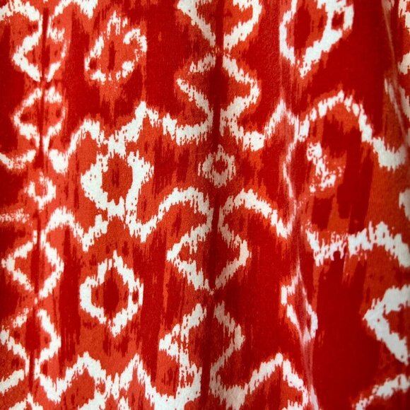 Charter Club Top Womens Size P/L Red & White Geometric Embroidered Chest Cotton - Picture 6 of 16